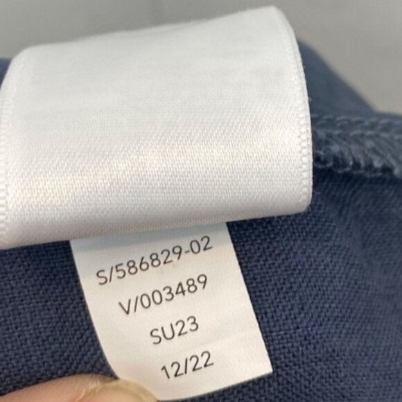 Athleta Women's Voyager Linen Short Granite Blue Pockets Elastic Waist Size 8 - Picture 6 of 6